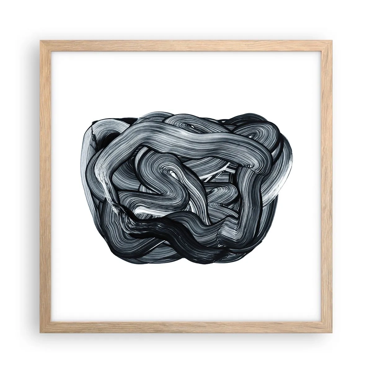 Plakat i ramme af lyst egetræ - Så enkelt er det ikke - 40x40 cm