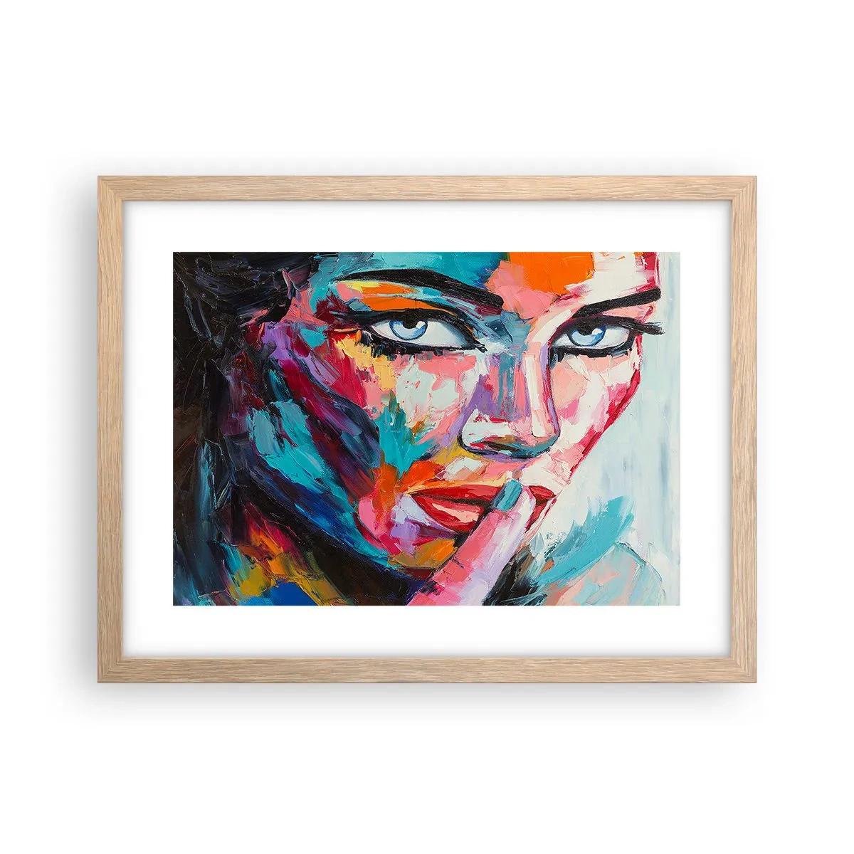 Plakat i ramme af lyst egetræ - Vores første hemmelighed - 40x30 cm