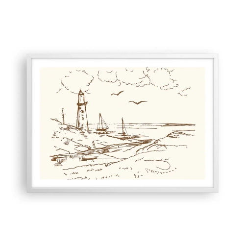 Plakat i hvid ramme - Oversigt over sommerminder - 70x50 cm