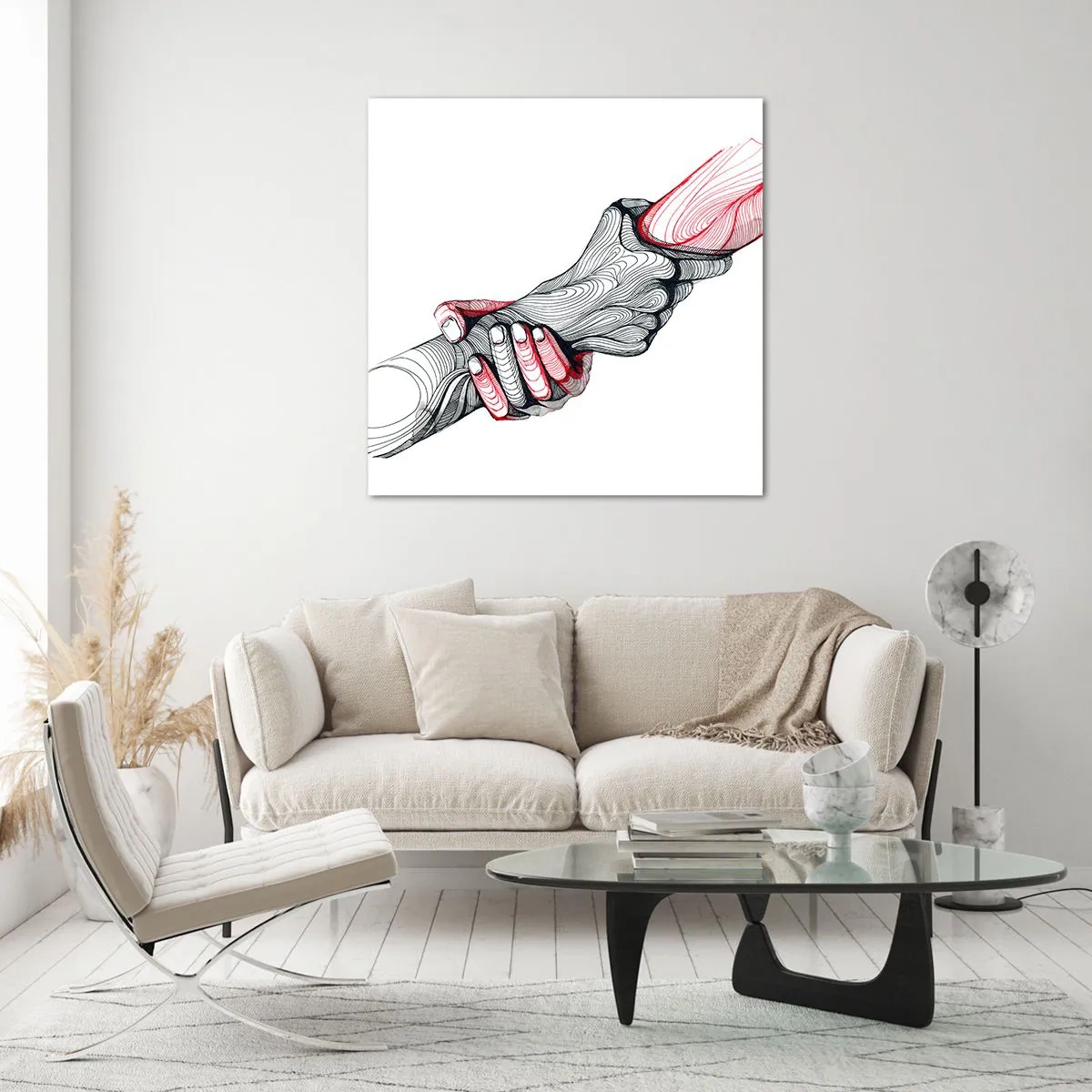 Billede på glas - Du er i gode hænder - 70x70 cm