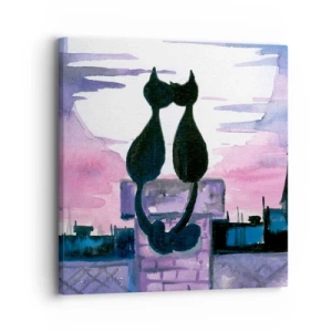 Lærredstryk - Billede på lærred - Rendez-vous under månen - 30x30 cm