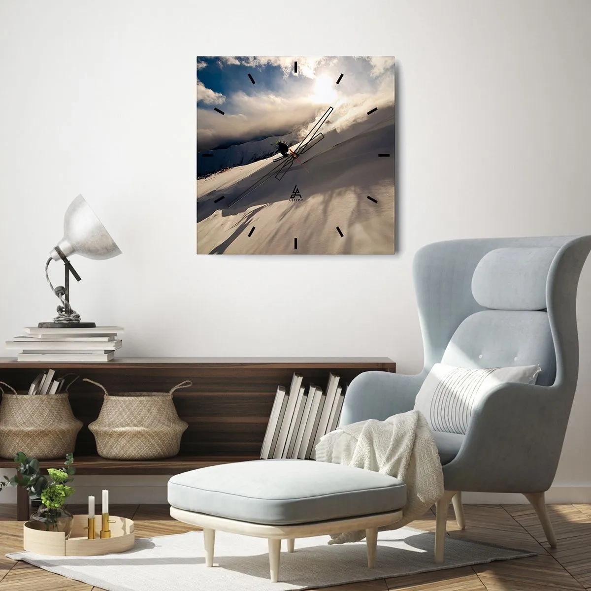 Vægur, Uret - Udfordringen i bjergene - 40x40 cm