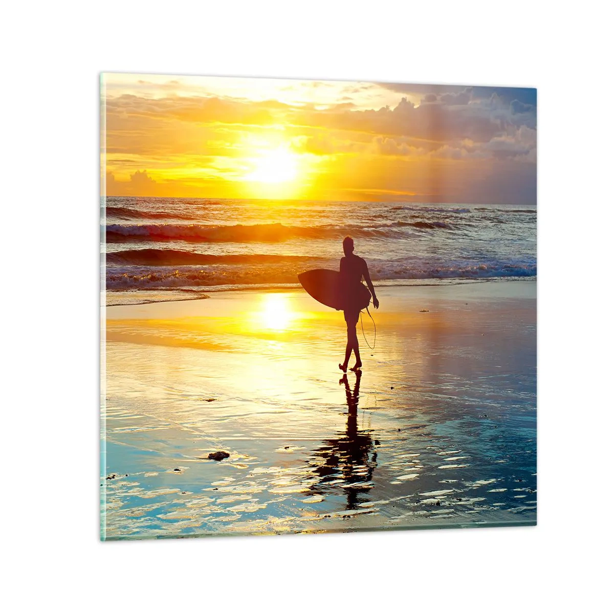 Billede på glas - Krigerens tilbagevenden - 70x70 cm