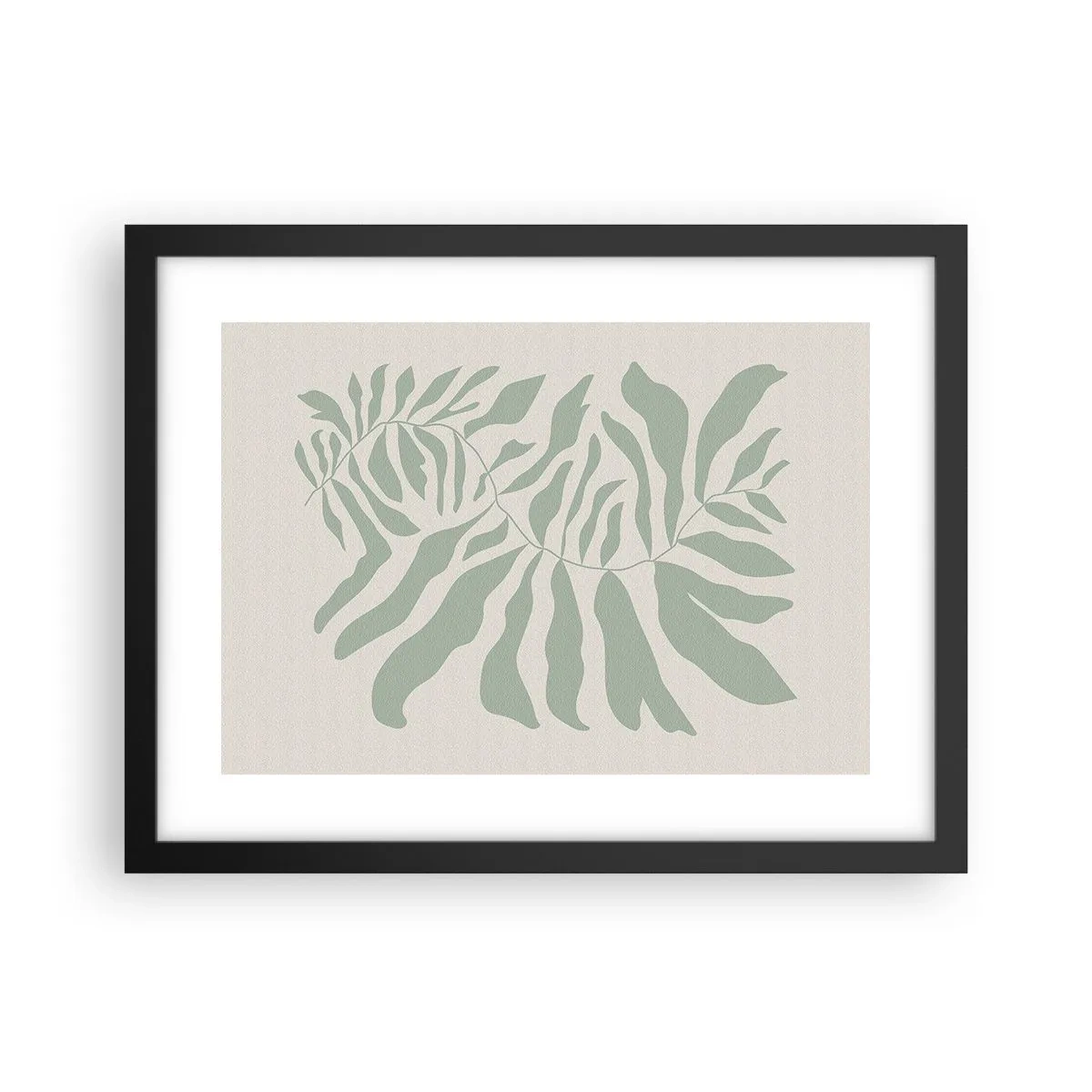Plakat i sort ramme - Smaragdgrøn gren - 40x30 cm