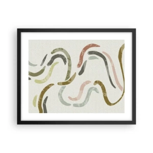 Plakat i sort ramme - Abstraktionens glade dans - 50x40 cm
