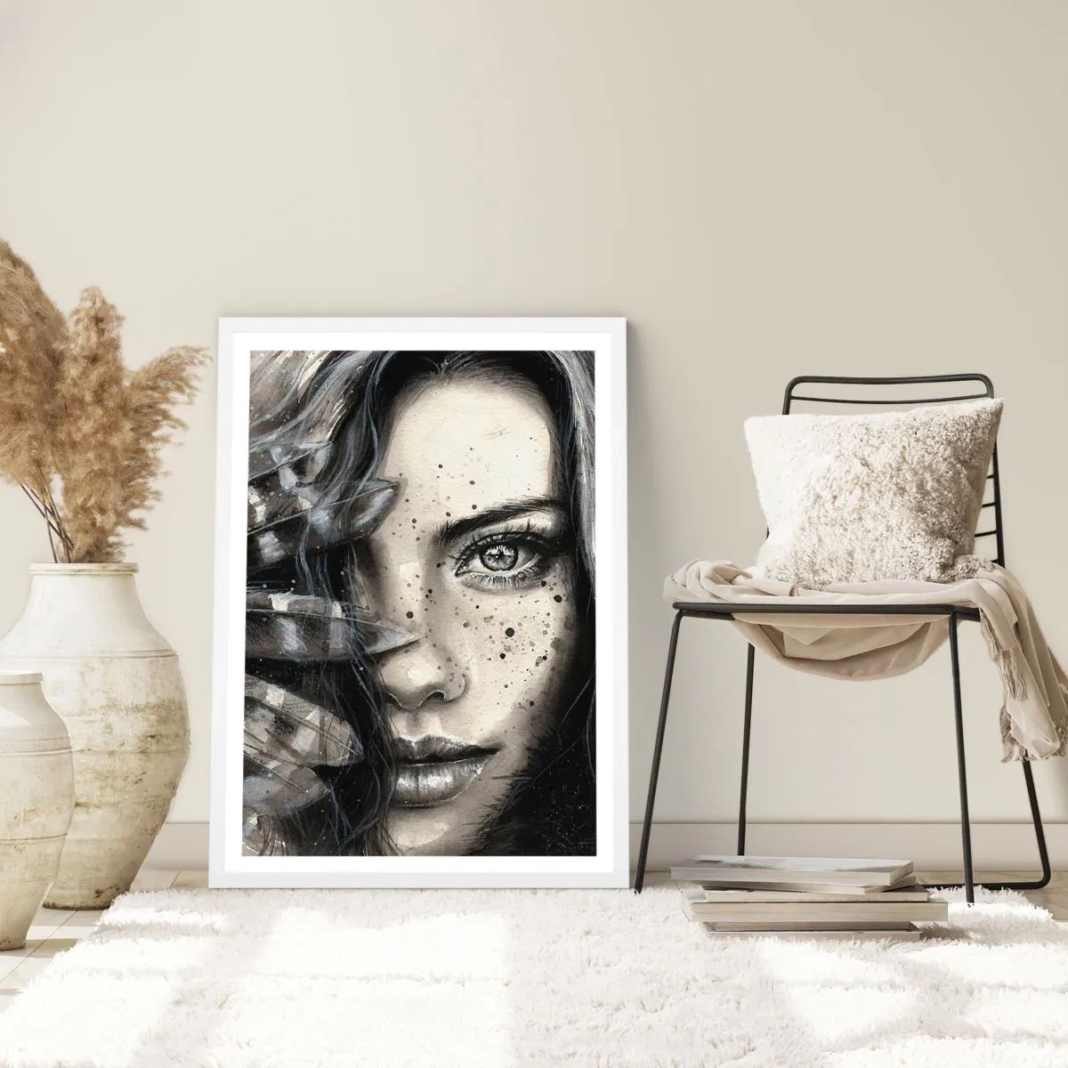 Plakat i hvid ramme - Vild skønhed - 61x91 cm