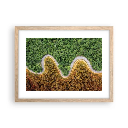 Plakat i ramme af lyst egetræ - Grænser og gennembrud - 40x30 cm