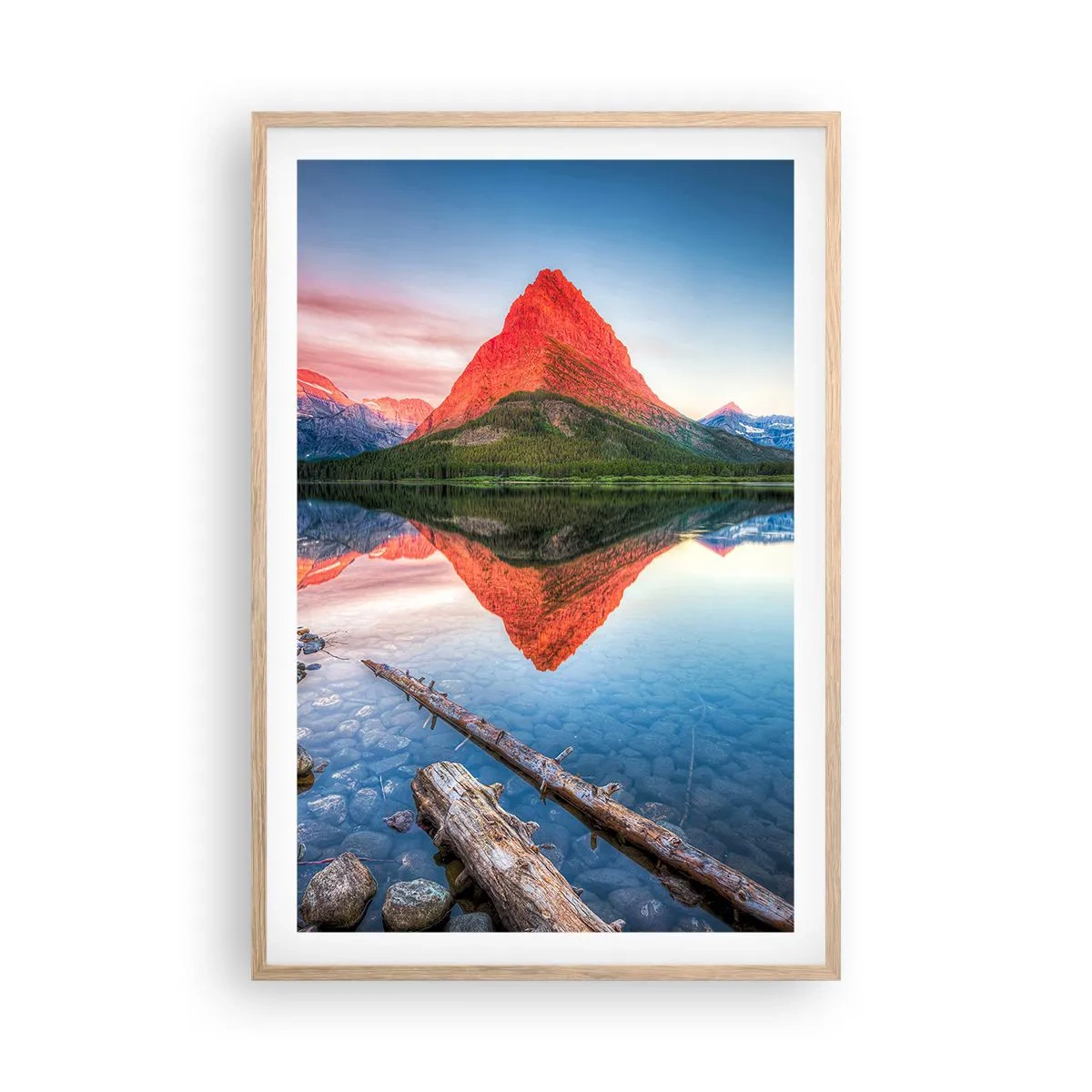 Plakat i ramme af lyst egetræ - Varme og kulde - 61x91 cm