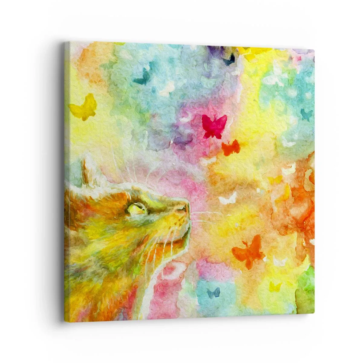 Lærredstryk - Billede på lærred - Kattens høje himmel - 30x30 cm