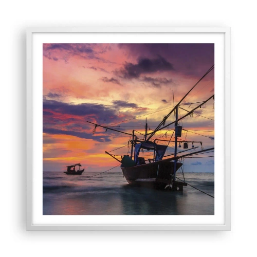 Plakat i hvid ramme - En eksotisk aften - 60x60 cm