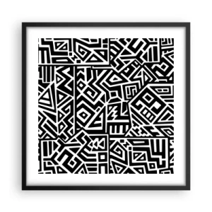 Plakat i sort ramme - Præcolumbiansk sammensætning - 50x50 cm