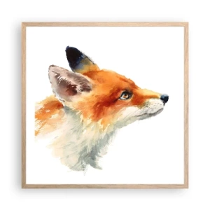 Plakat i ramme af lyst egetræ - Man kan aldrig være for forsigtig - 60x60 cm