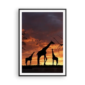 Plakat i sort ramme - En lille middag med dem, du holder af - 70x100 cm