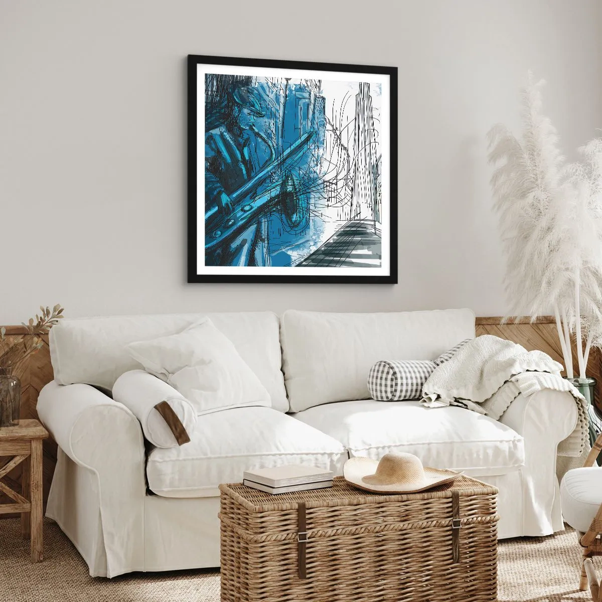 Plakat i sort ramme - Byens rapsodi - 40x40 cm