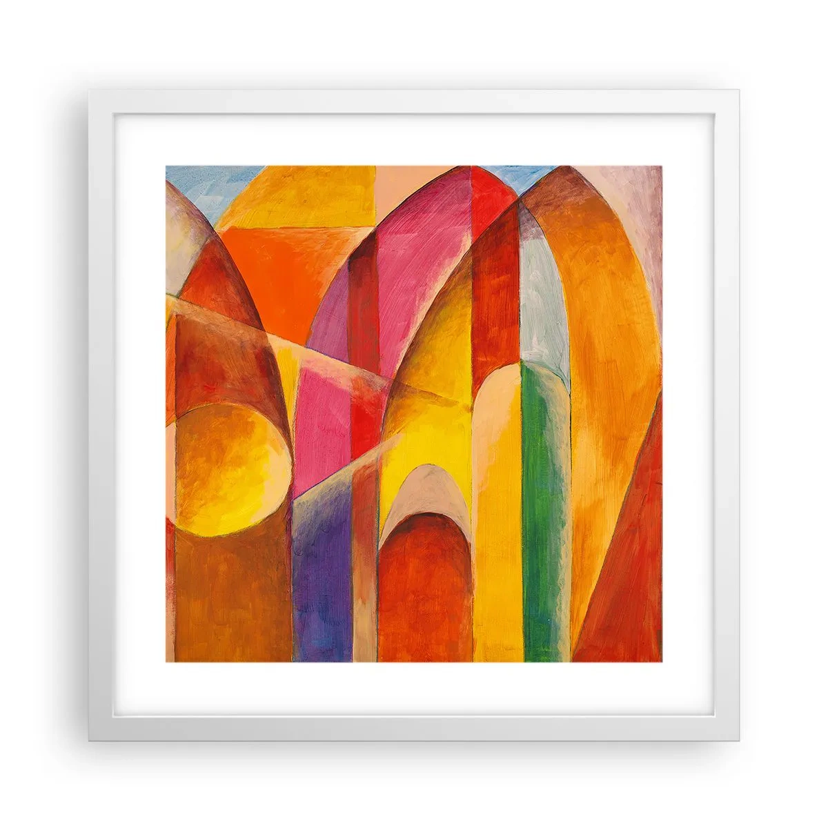 Plakat i hvid ramme - Solens katedral - 40x40 cm
