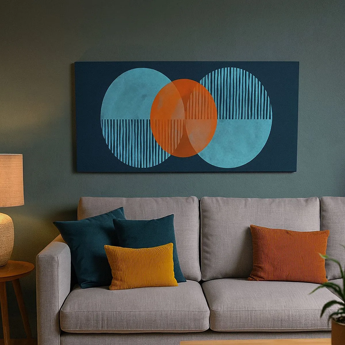 Lærredstryk - Billede på lærred - Symmetrisk sammensætning - 100x40 cm