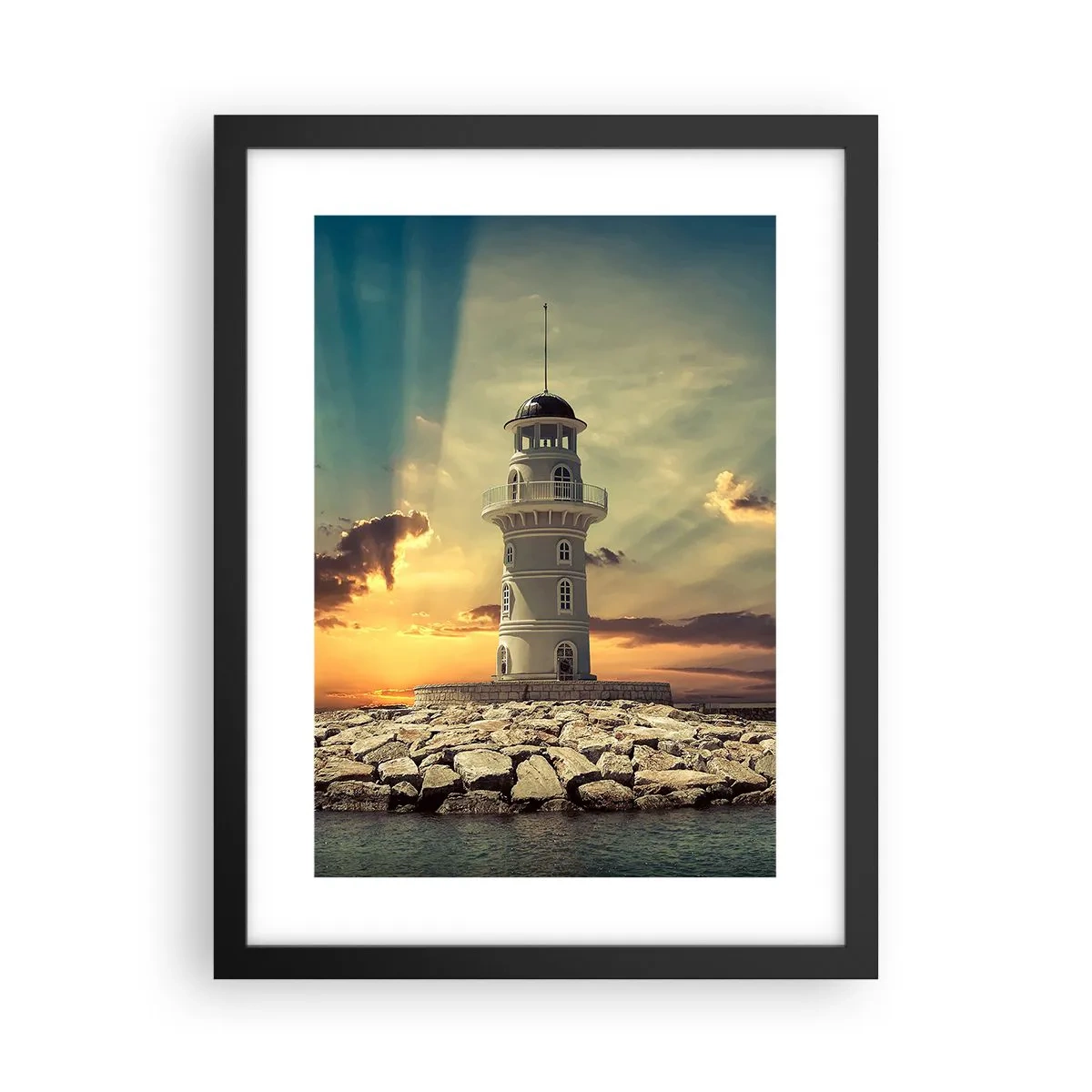 Plakat i sort ramme - Lys - Godhed - Skønhed - 30x40 cm