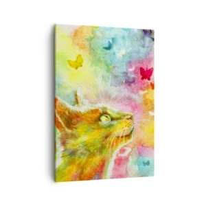 Lærredstryk - Billede på lærred - Kattens høje himmel - 50x70 cm