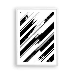 Plakat i hvid ramme - Intens og dynamisk komposition - 50x70 cm