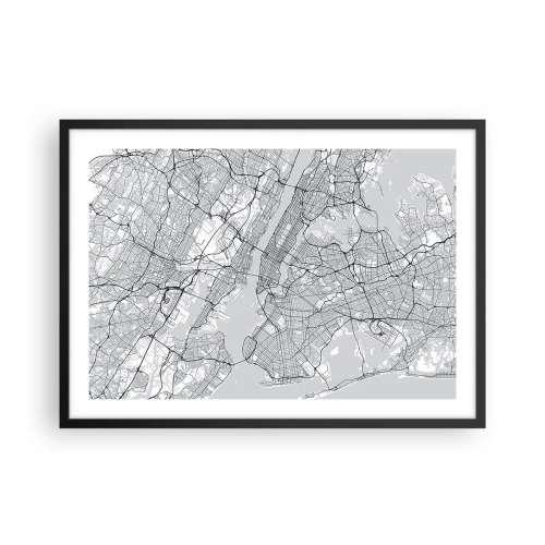 Plakat i sort ramme - Anatomi af en storby - 70x50 cm
