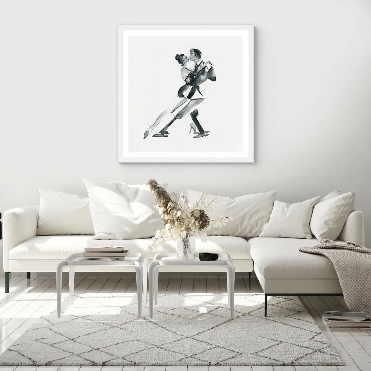 Plakat i hvid ramme - I én rytme - 30x30 cm