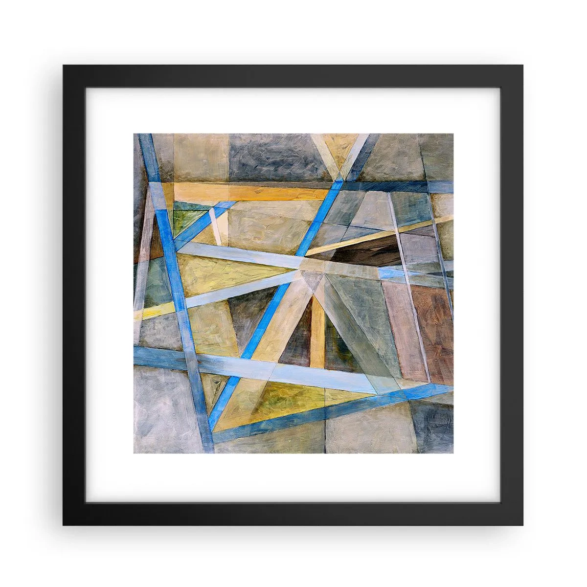Plakat i sort ramme - Lige eller skråt? - 30x30 cm