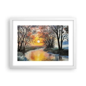 Plakat i hvid ramme - Efterårs atmosfære - 40x30 cm