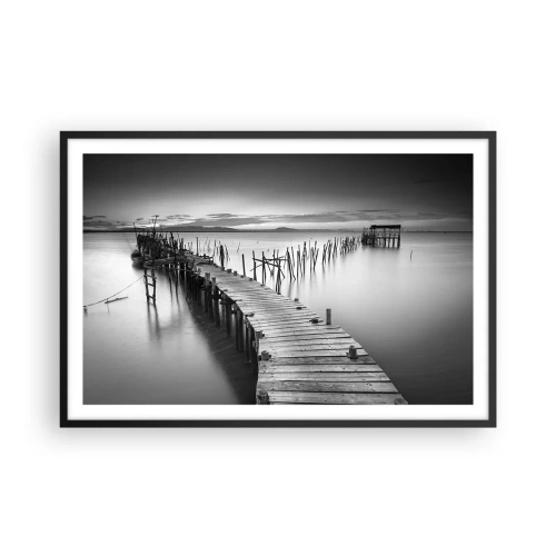 Plakat i sort ramme - Stilheden fra en glemt kyst - 91x61 cm