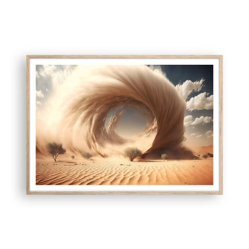 Plakat i ramme af lyst egetræ - Åben portal - 100x70 cm