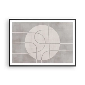 Plakat i sort ramme - Cirkulær og lige frem - 100x70 cm
