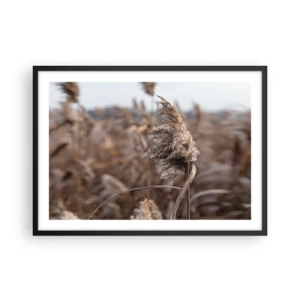 Plakat i sort ramme - Tid til at flyve væk med vinden - 70x50 cm