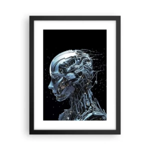 Plakat i sort ramme - Teknologi er en kvinde - 30x40 cm