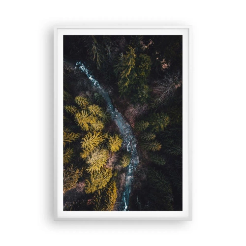 Plakat i hvid ramme - Hurtigt, stadig hurtigere - 70x100 cm