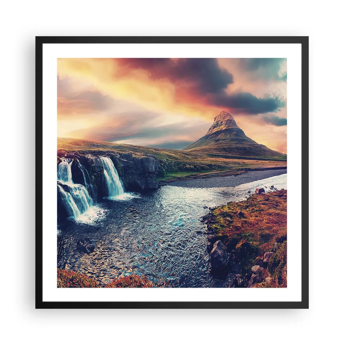 Plakat i sort ramme - I naturens majestæt - 60x60 cm
