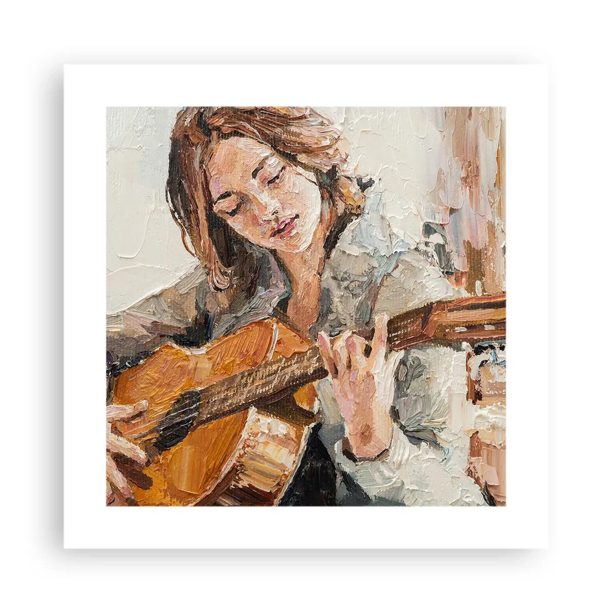 Plakat - Koncert for guitar og et pigehjerte - 40x40 cm