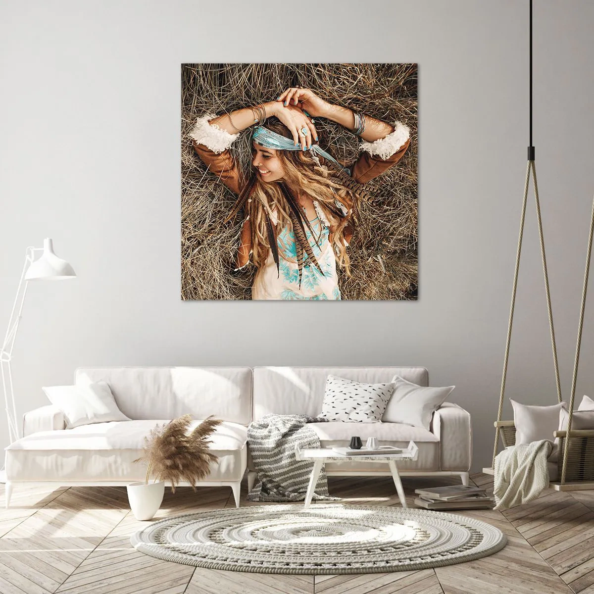 Lærredstryk - Billede på lærred - På vej til kærlighedens sommer - 50x50 cm