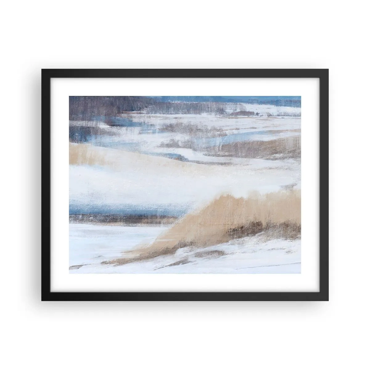 Plakat i sort ramme - Vinterkomposition - 50x40 cm