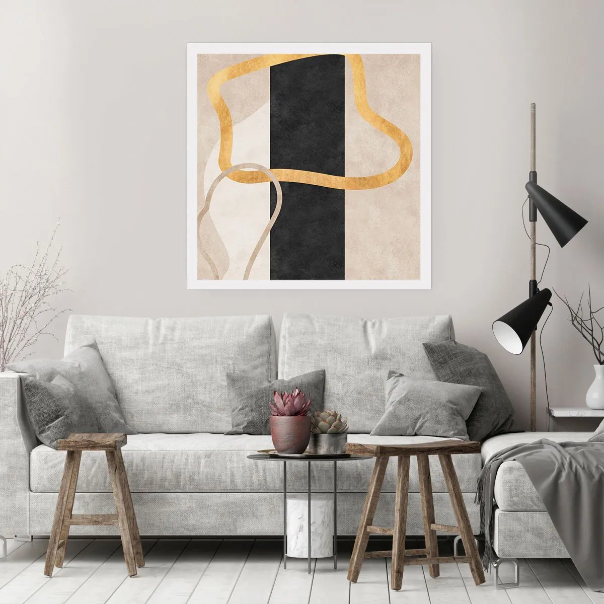 Plakat - Sløjfeformede former - 50x50 cm