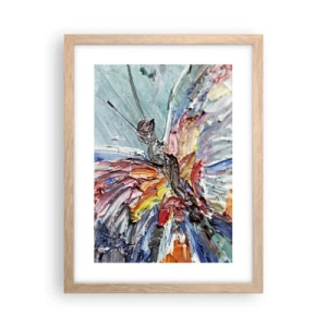 Plakat i ramme af lyst egetræ - Malet af naturen - 30x40 cm