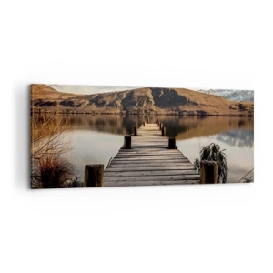 Lærredstryk - Billede på lærred - Et landskab i stilhed - 100x40 cm