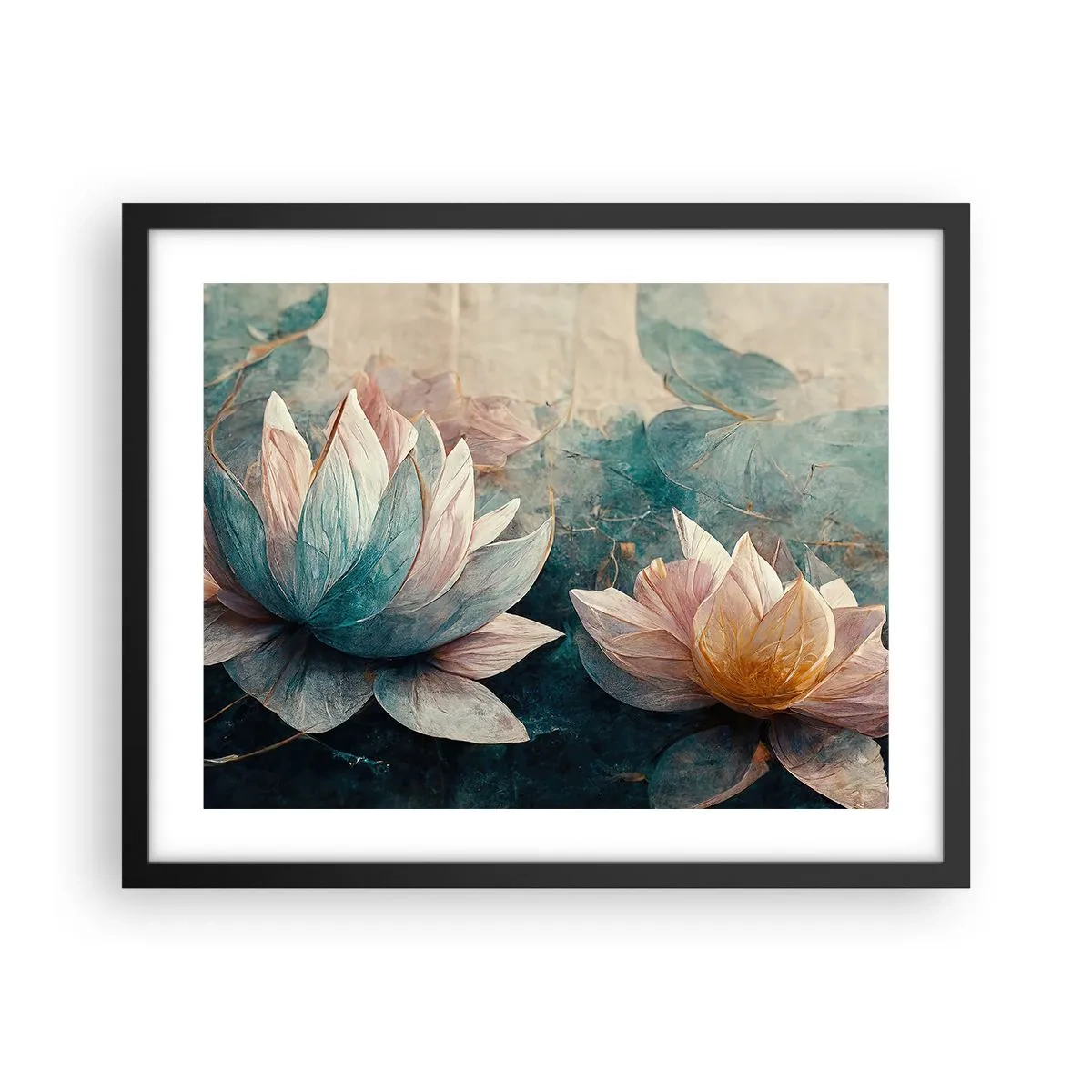 Plakat i sort ramme - Søens stjerner - 50x40 cm