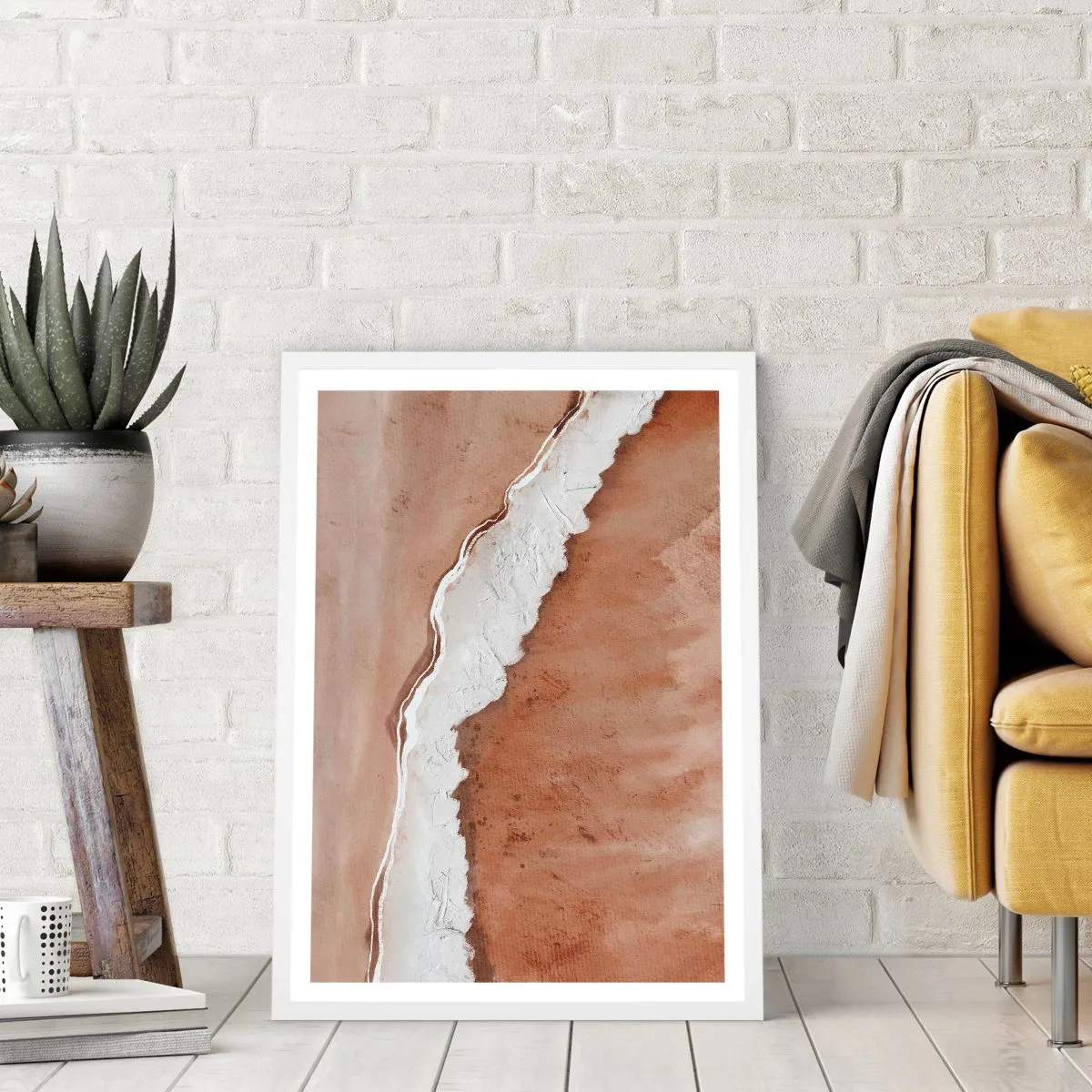 Plakat i hvid ramme - I jordnære farver - 61x91 cm