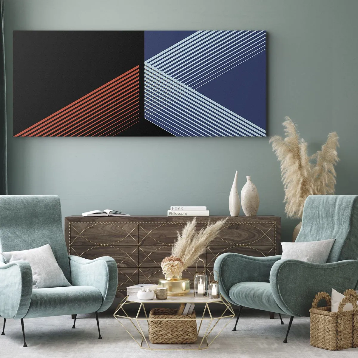 Lærredstryk - Billede på lærred - En simpel historie - 160x50 cm