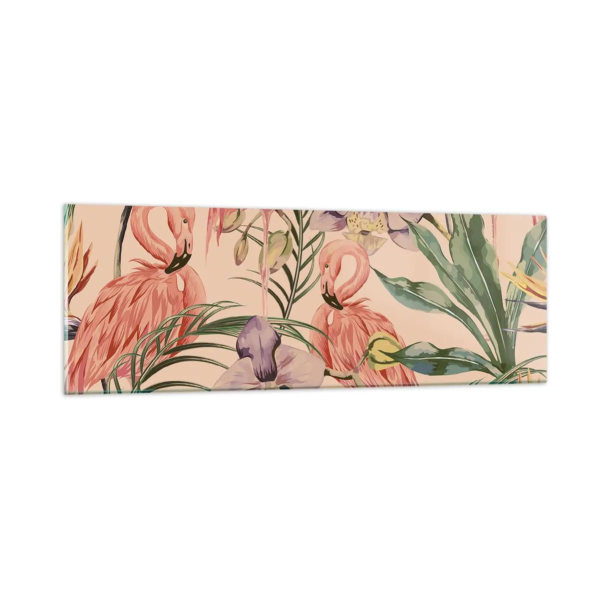 Billede på glas - Lyserød blomstret ballet - 90x30 cm