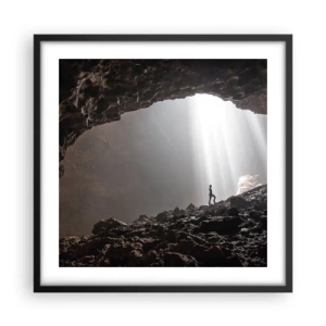 Plakat i sort ramme - Lysende grotte - 50x50 cm