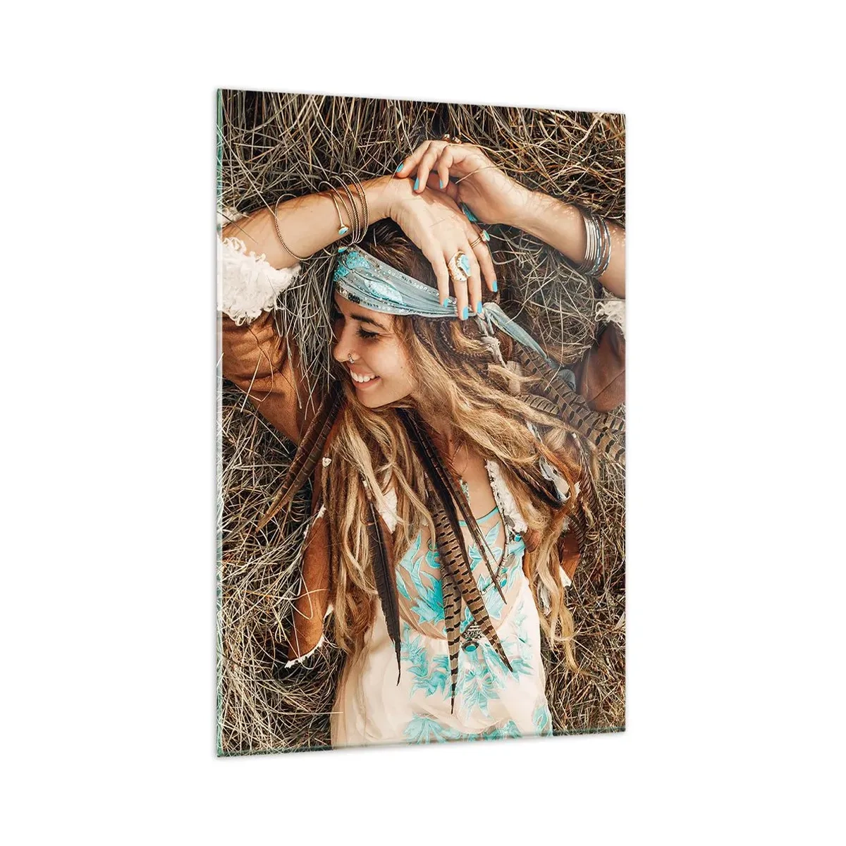 Billede på glas - På vej til kærlighedens sommer - 80x120 cm