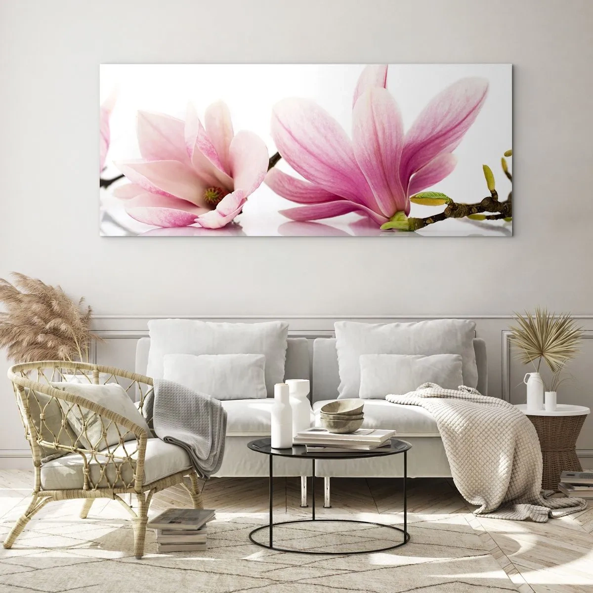 Billede på glas - Blød som et åndedrag af forår - 100x40 cm