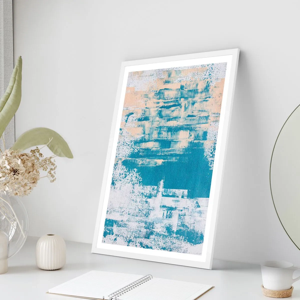 Plakat i hvid ramme - Gennem istappen - 50x70 cm