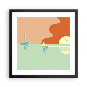 Plakat i sort ramme - Det perfekte havlandskab - 40x40 cm