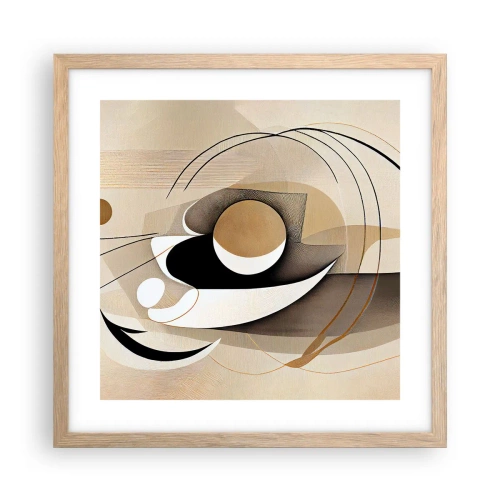 Plakat i ramme af lyst egetræ - Komposition: essensen af ting - 40x40 cm